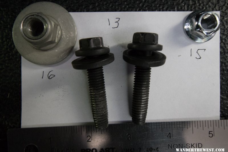 Bolts and nuts from the single seat