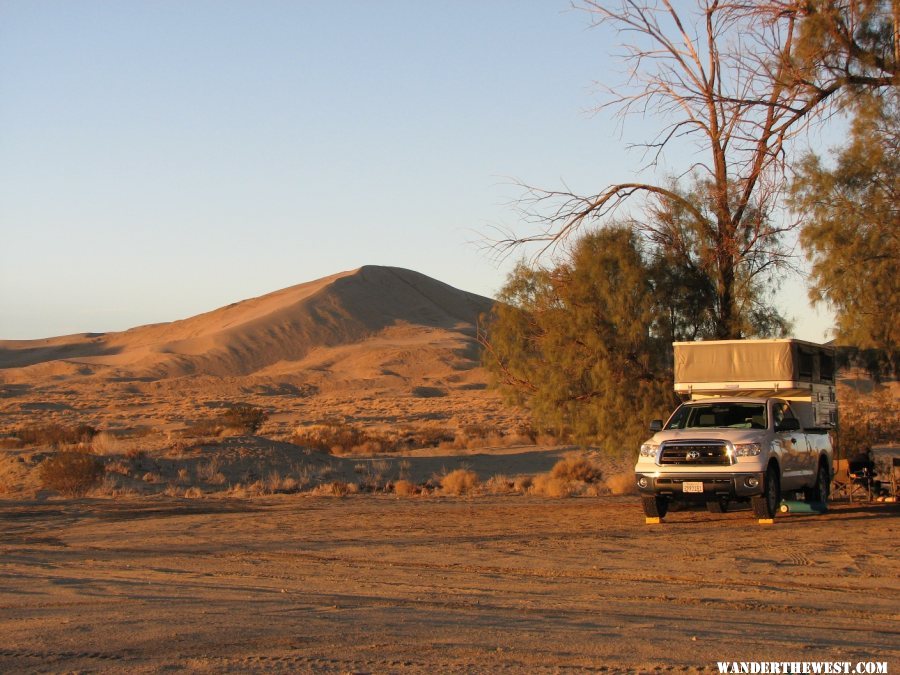 Boondocking near the Kelso Dunes.