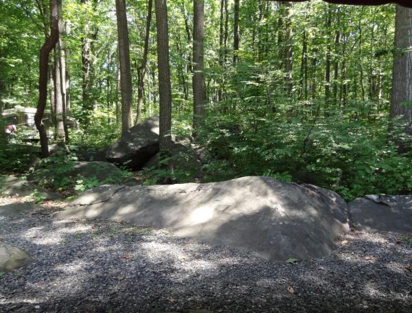 Boulder Woods Campground , Green Lane, PA- The view from our front door.  Yes, the park lives up to its name!