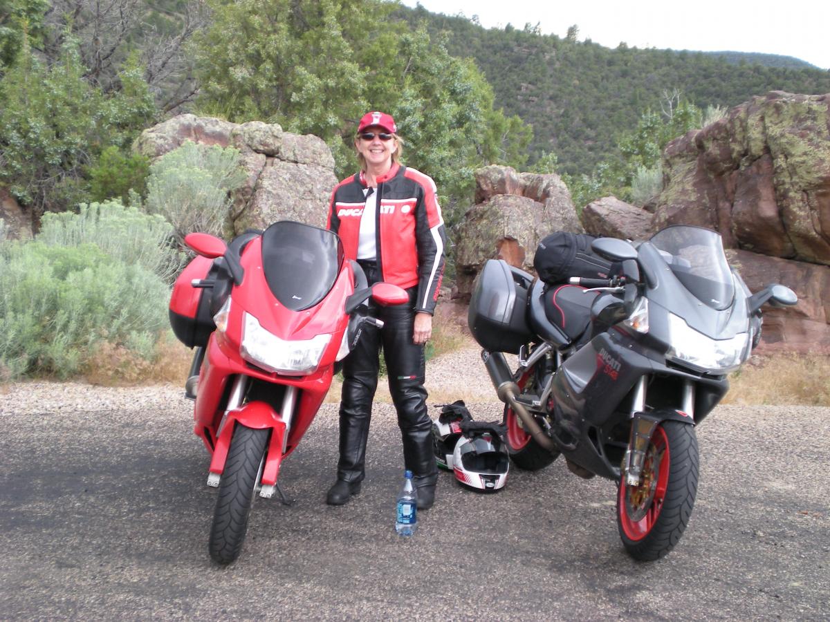 Brenda - by my trusty Ducati ST3S, rode that bike over 74,000 miles before trading it for a newer model.