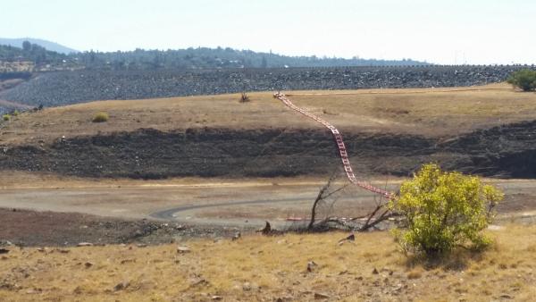 Buoys marking to keep out of the spillway and near the dam. Kinda tells you how low the lake is.