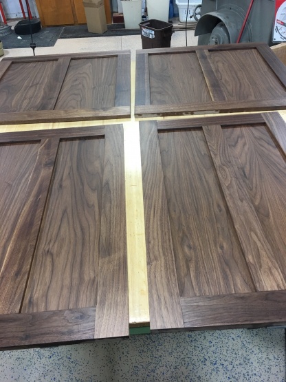 cabinet panels, hand rubbed Liberon Tung oil finish