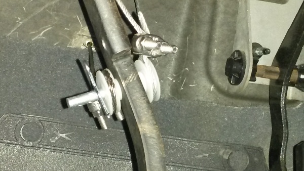 Cables attached to Brake Pedal Arm