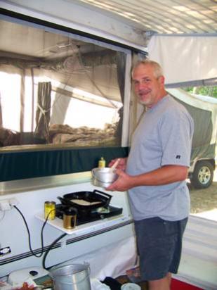 Camp cook, Ludington SP, June 2007.