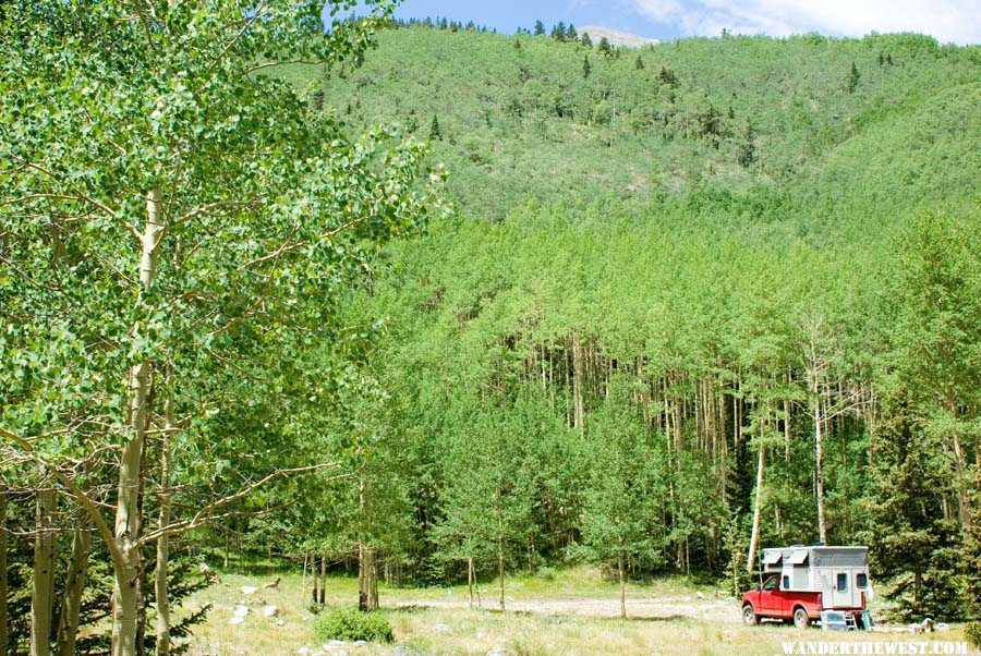 Camped on the Huerfano River near Blanca Peak