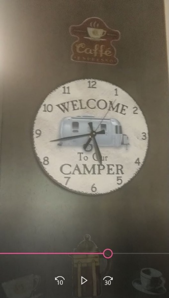 Camper Clock we picked up at the Gatlinburg TN crafts show.