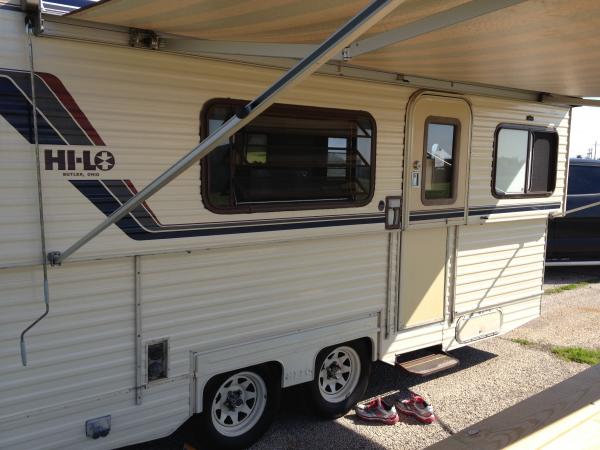 Camper in Galveston, Texas.