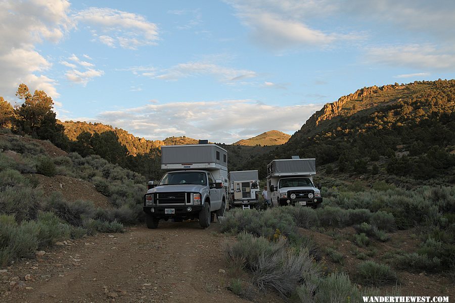 Camping at an old mine near Aurora ghost town