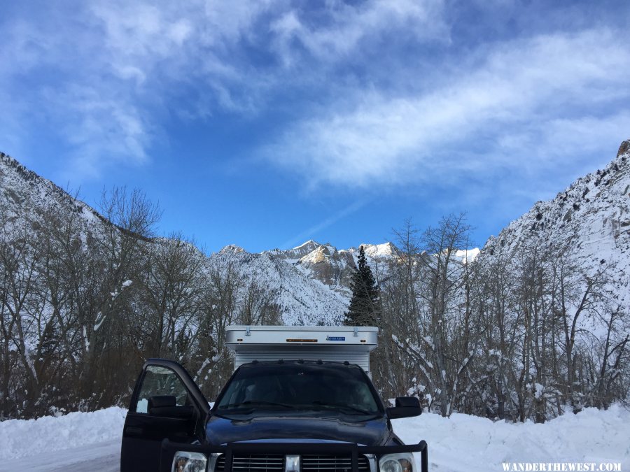 camping near June Lake for Ice Climbing