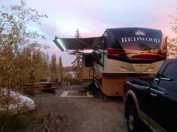 Camping on our way home with our new Redwood at Lac le Jeune Provincial Park, near Kamloops, BC, Canada.