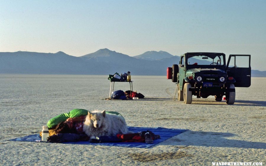 Camping on the Black Rock playa west of the Hot Springs