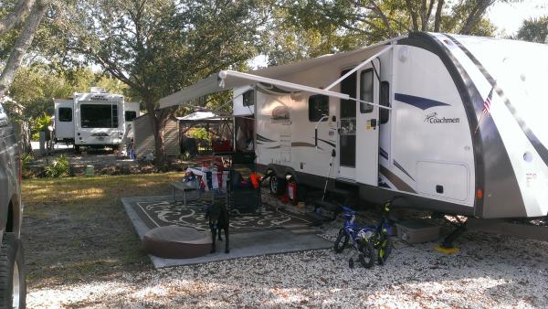 Campsite at Bay Bayou Rv resort, Tampa Florida