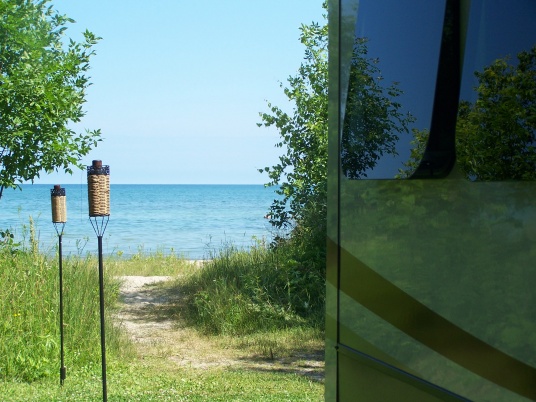 Campsite on the shore of Lake Huron