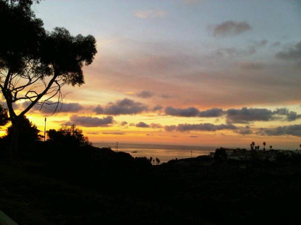 Campsite view of sunset.