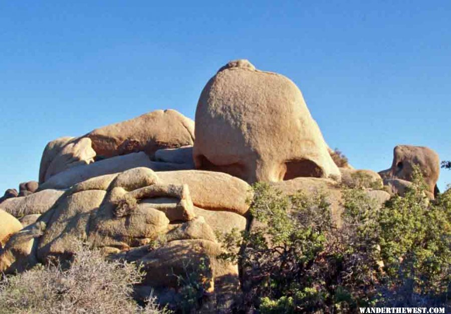 Can you see the skull peeking over the boulder?