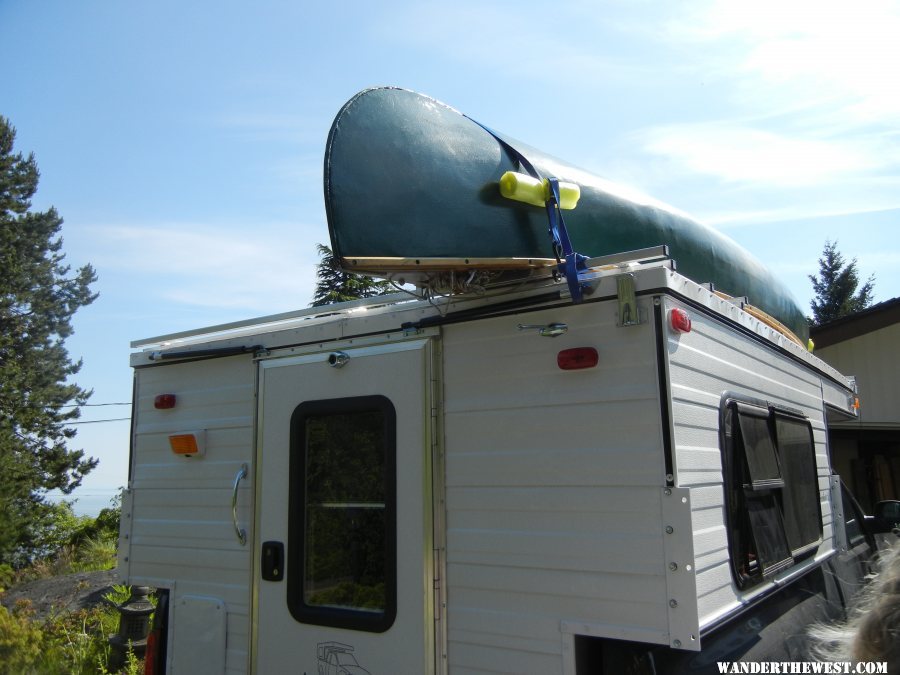 Canoe tied down