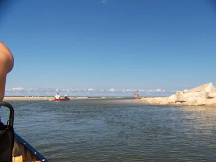 Canoeing Sable River, at Lake Michigan, Ludington SP (August 2011)