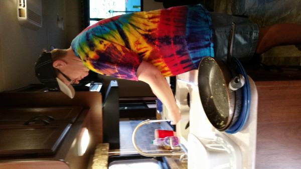 Cassie doing the dishes