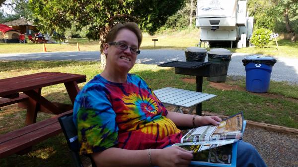 Cassie reading about what's going on in El Dorado County.