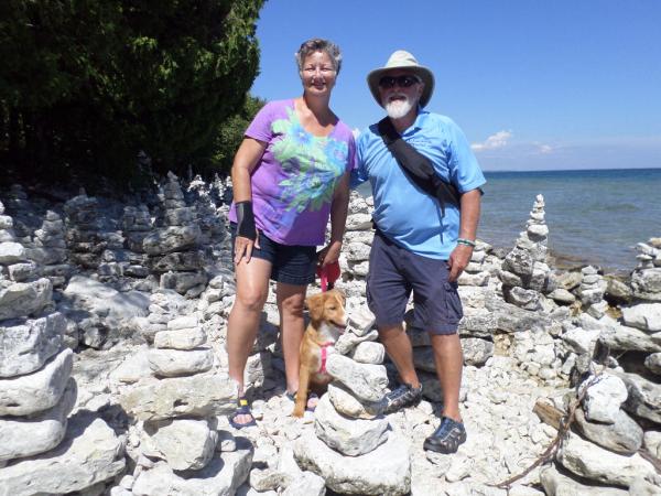 Cave Point County Park near Jacksonport, Door county, WI Aug. 2016.  The family amidst the rock pilings. 
K.C. 4 MO 3 WEEKS