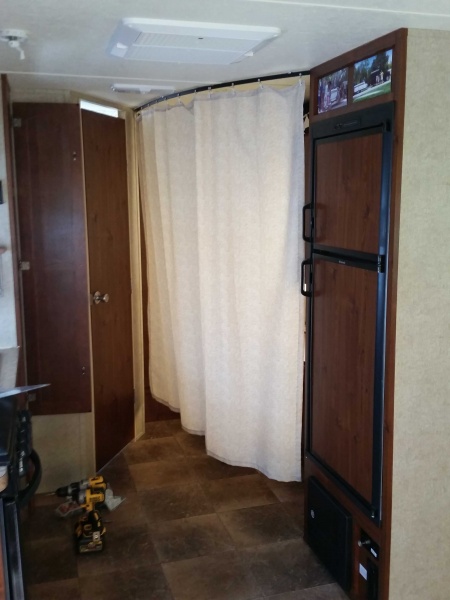 changing room curtain for rear bunk area