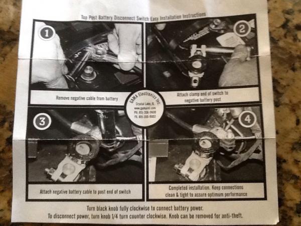 Chassis Battery disconnect instructions