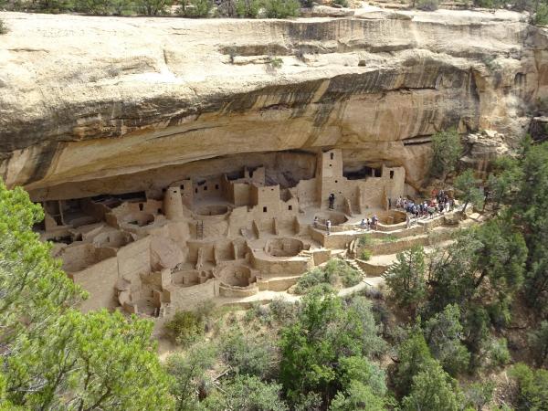 "Cliff Palace", one of the ancient Pueblo cliff dwellings in Mesa Verde National Park near Cortez, Colorado.