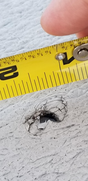 Close up of hole