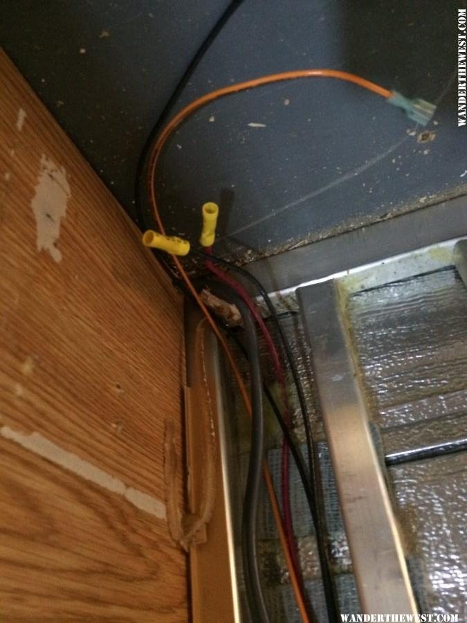 close up of wiring in corner