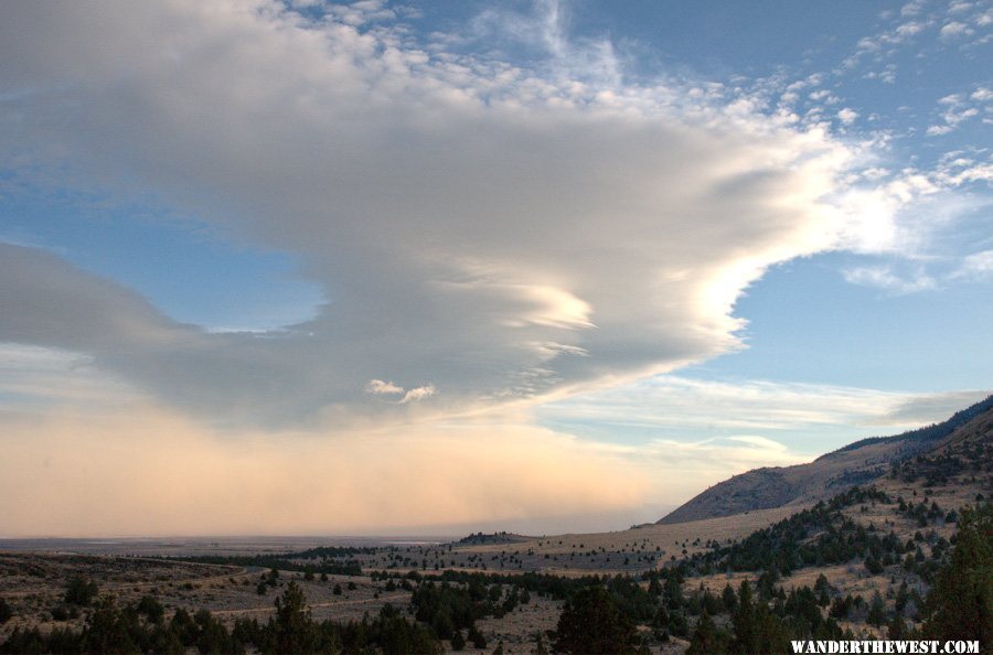 Cloud over Summer Lake and Dust Storm