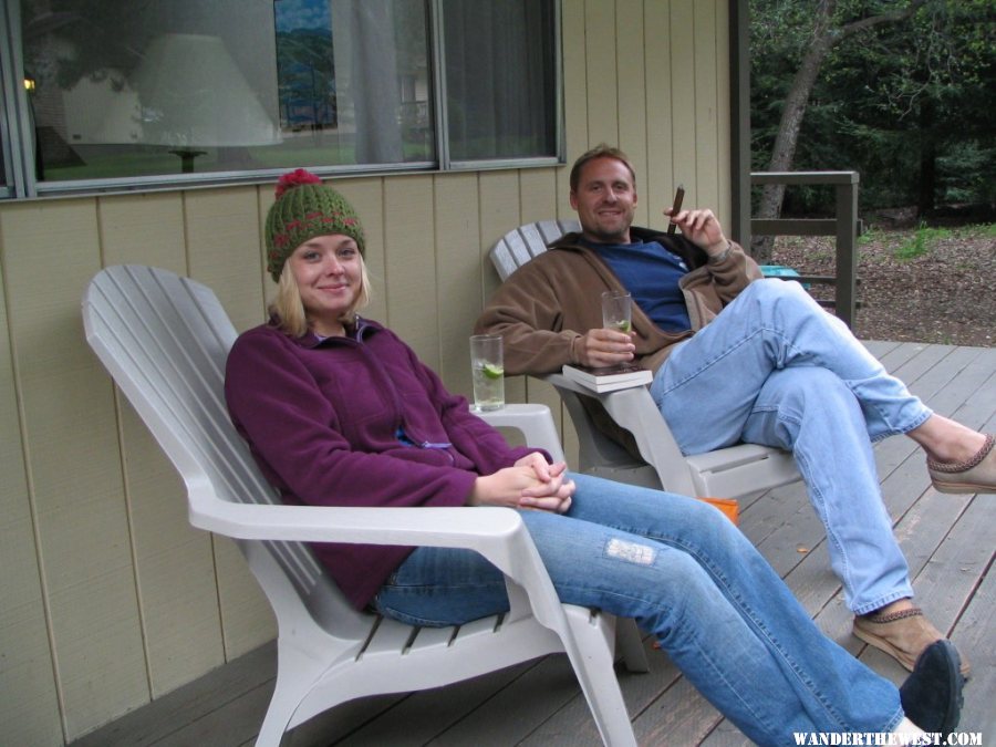 Cocktail Hour on a Big Sur Lodge Deck