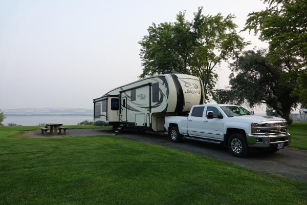 Columbia river view at Boardman RV park, Oregon