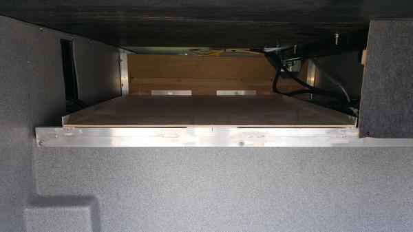 Completed front compartment, just behind the entry door.