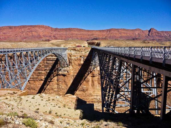 Crossing Navajo Bridge at Marble Canyon