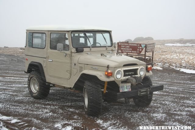 Cruiser at the summit of Steens Mt. loop