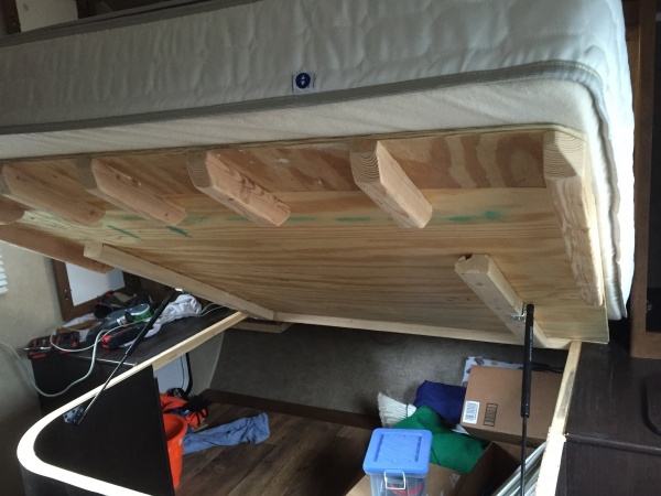 Custom bed extension - 6" longer to allow full size queen mattress.