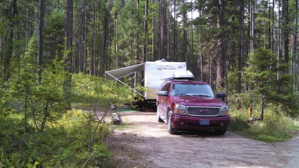 Dalles campground, Site #7.  We were originally in site #5 and the pitch of the site was so extreme we were unable to level from front to back.  Had t