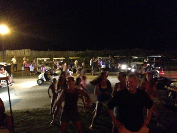 Dancing in the street at the beach