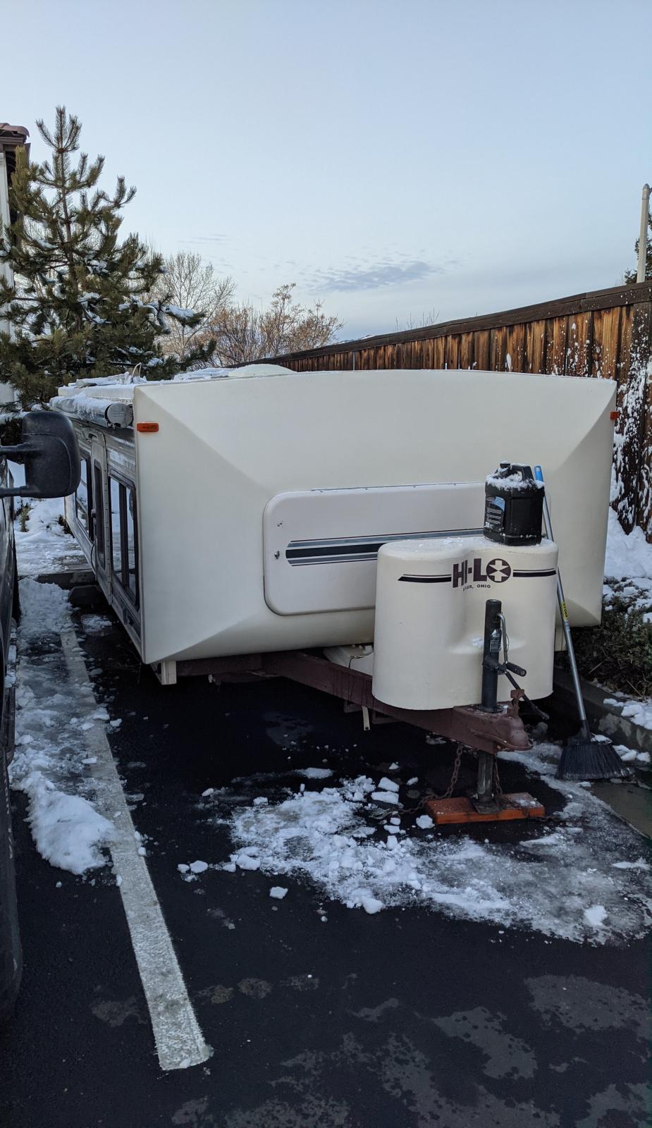 Day 1, picking up in Tehachapi, CA! Yes, that's snow!