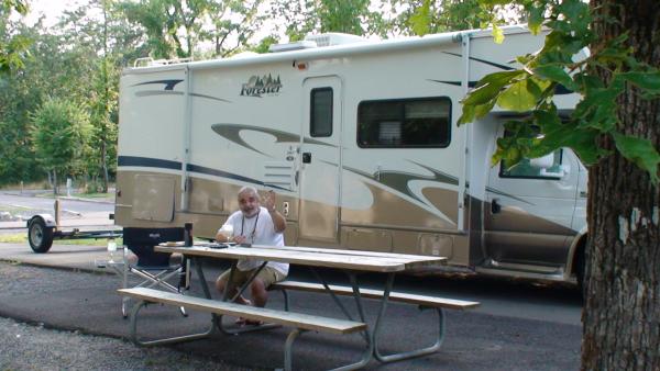 DeSota State Park Campground...we had power, cable, sewer & TV Cable & WiFi...sweet...