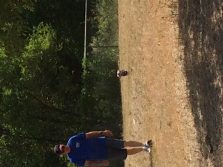 DH and our "fur baby", Salvi at the small dog park in N. Platte, NE