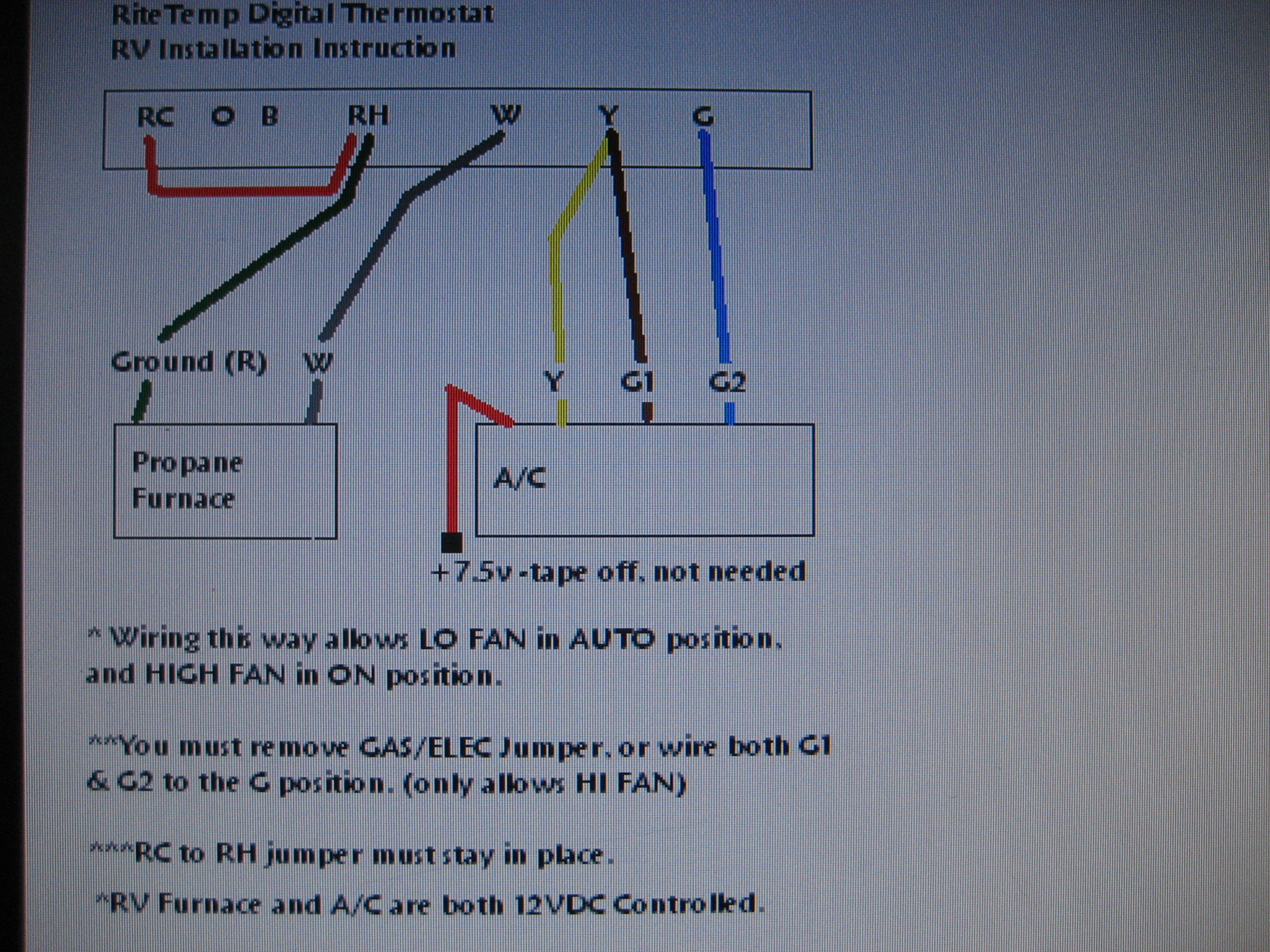 Digital thermostat wiring