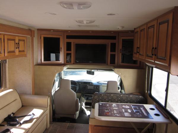 Dinette and entertainment center.