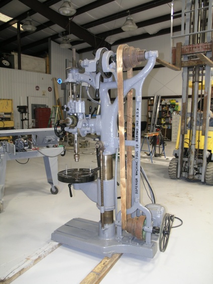 Drill press converted to electricity and restored, 1899 Superior Machine Tool Company