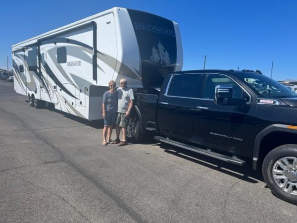 Driving our new one off the lot in Arizona.