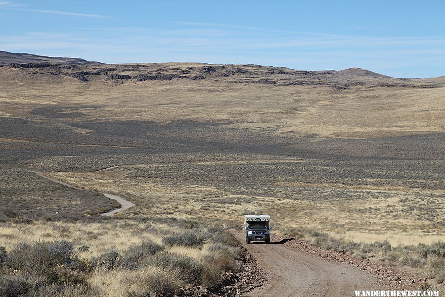 Driving through Sheldon National Wildlife Refuge