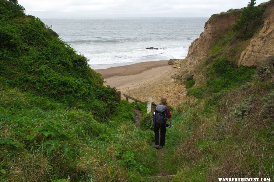 Dropping Down to Sculptured Beach