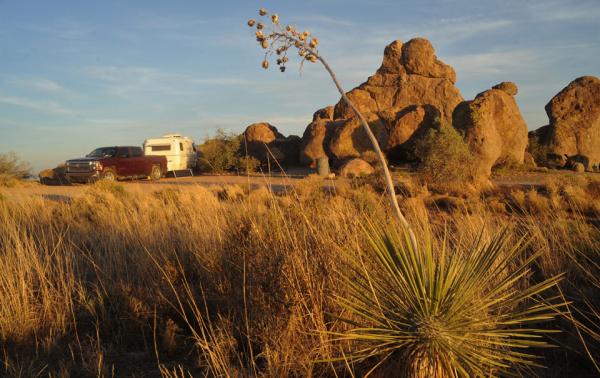 Dry camping at  City of Rocks State Park, NM