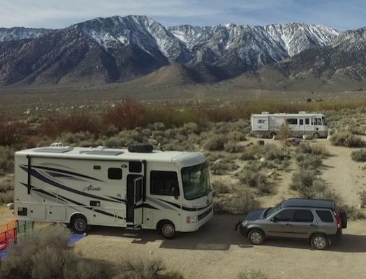 Dry camping on the slope of the Eastern Sierra.