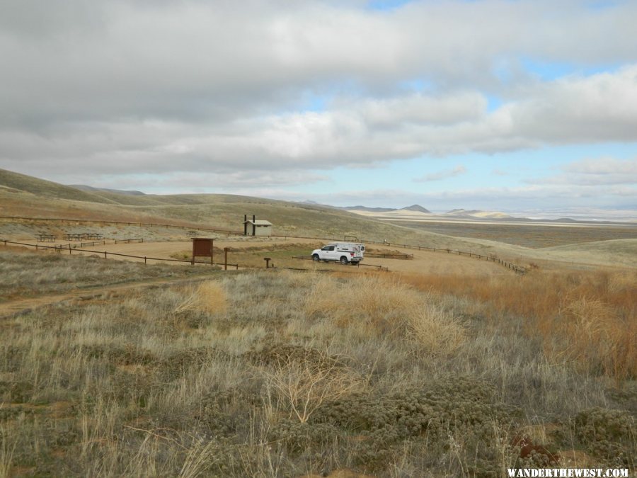 Empty parking lot at Painted Rock